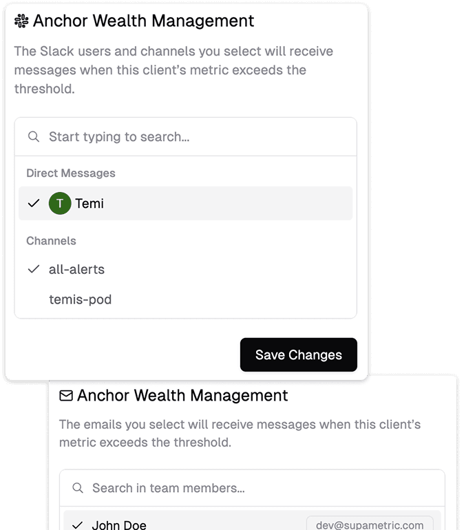 Alert notification settings UI image
