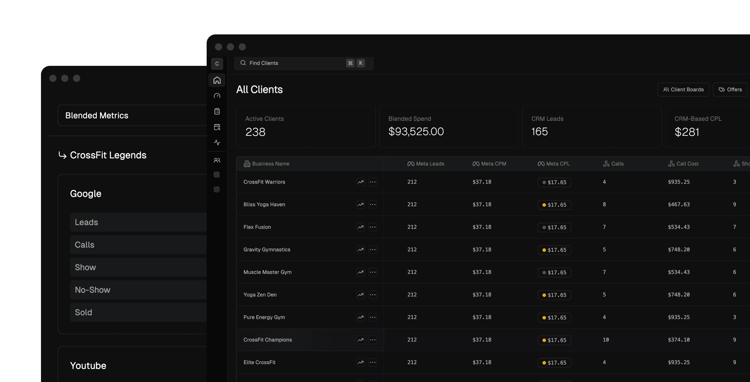 Supametric Dashboard