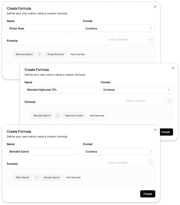 Supametric formulas UI image